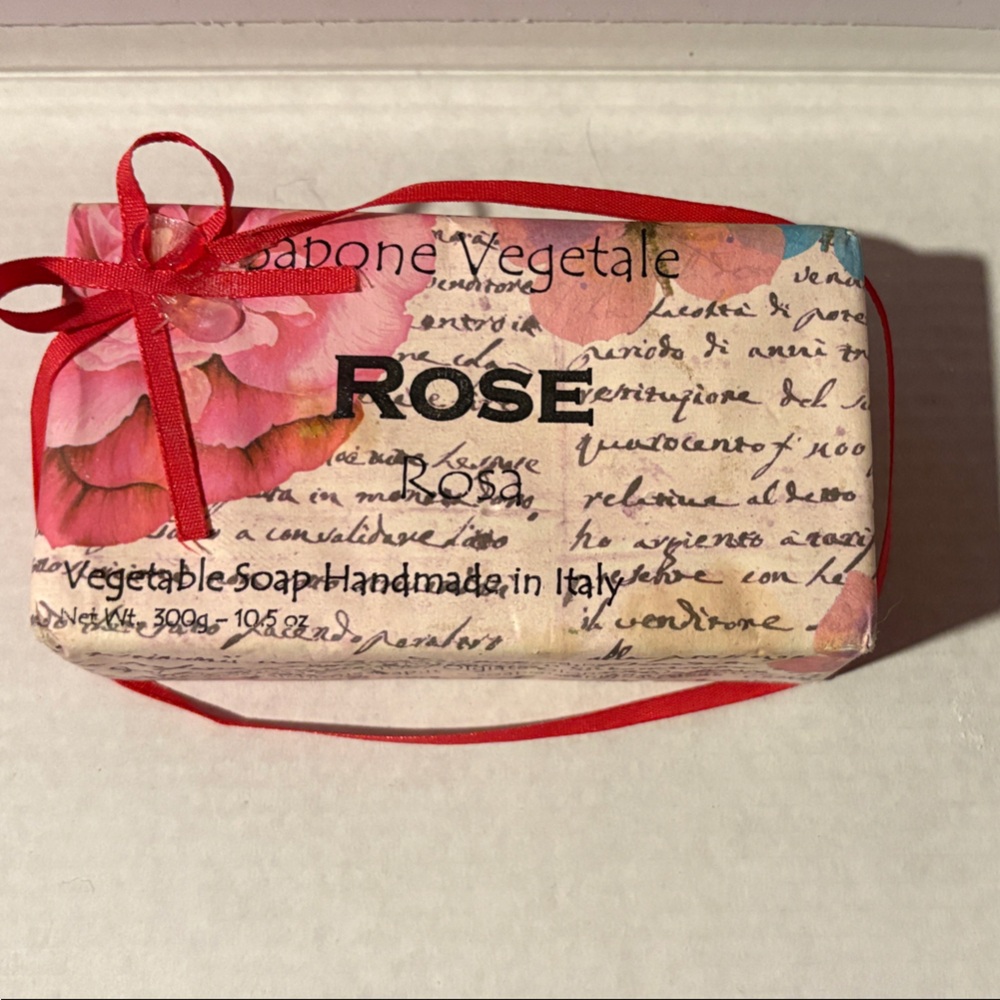 Rose Scented Handmade Soap - Red Floral Design